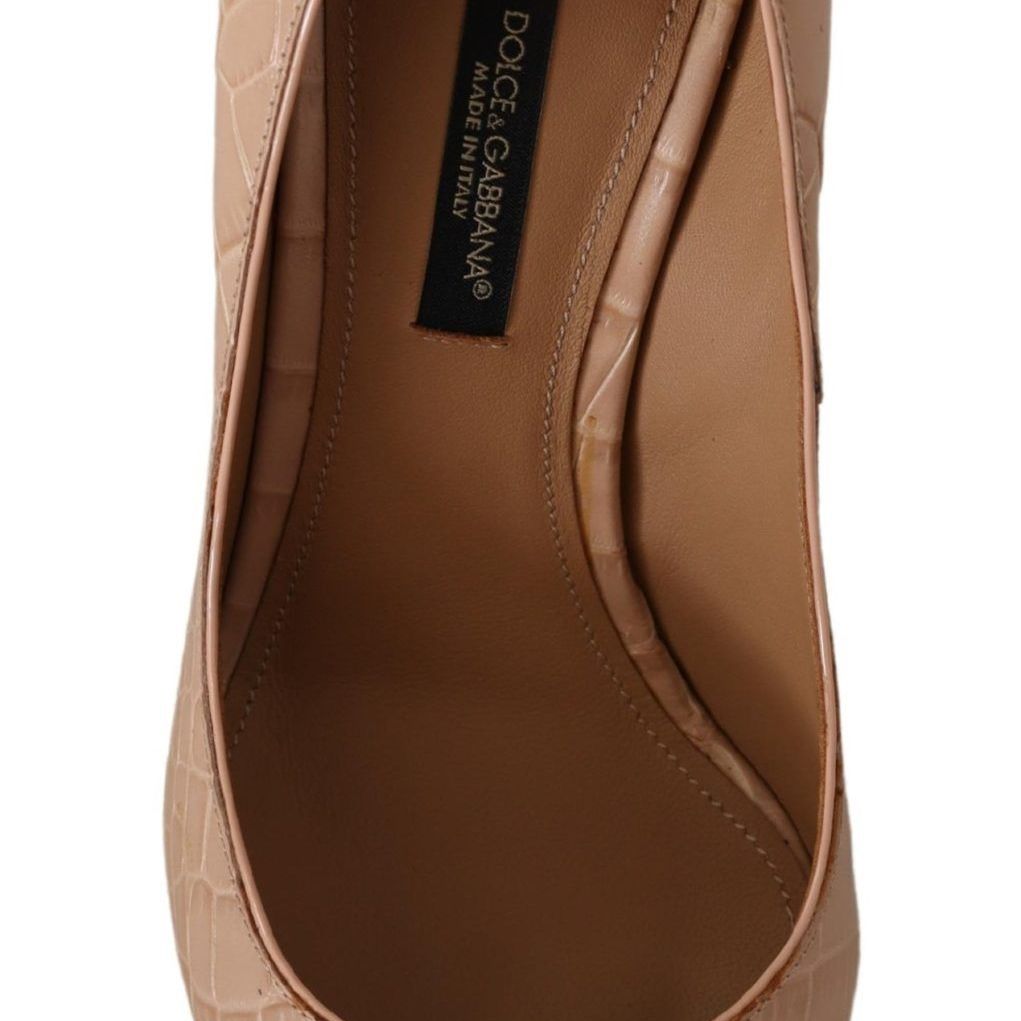 Dolce & Gabbana Beige Leather Bellucci Heels Pumps Shoes