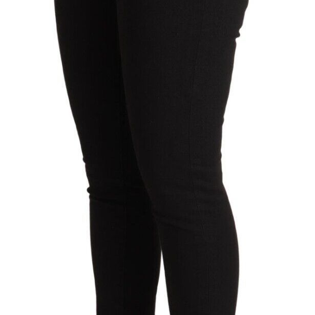Dolce & Gabbana Black Cotton Mid Waist Denim Slim Fit Jeans