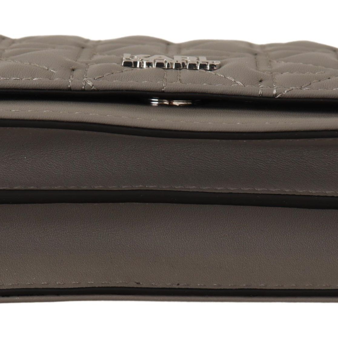 Karl Lagerfeld Light Grey Leather Crossbody Bag