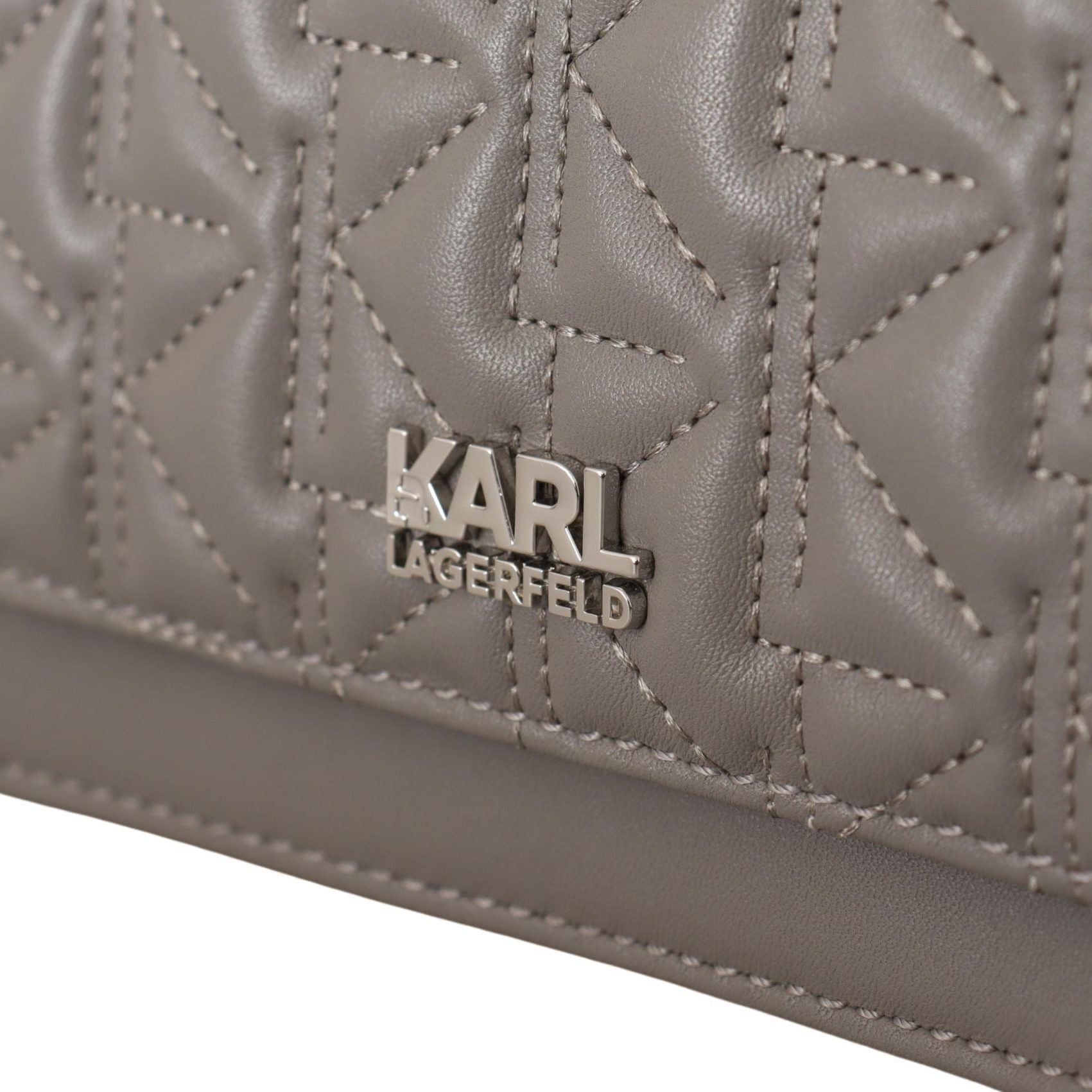 Karl Lagerfeld Light Grey Leather Crossbody Bag