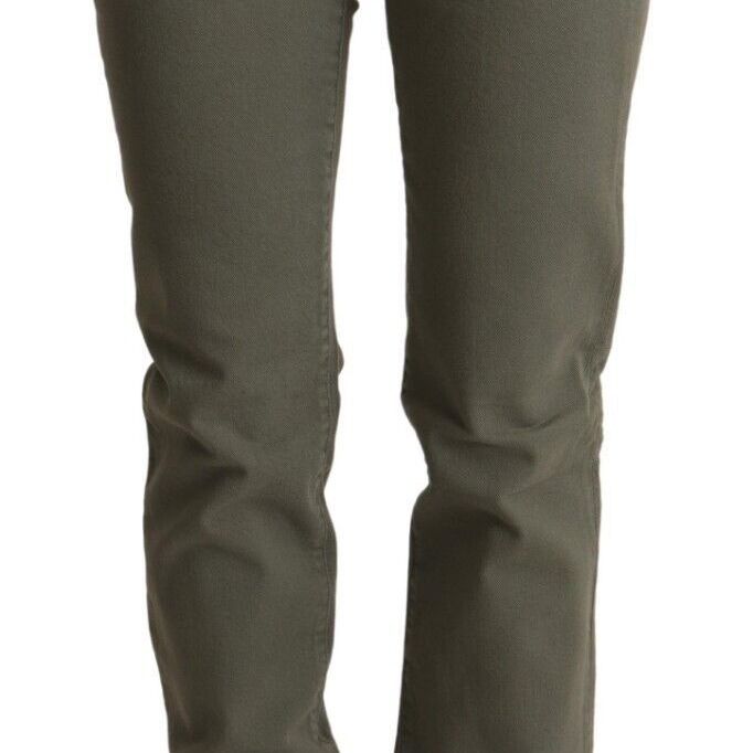 Ermanno Scervino Gray Low Waist Cotton Skinny Denim Trouser Jeans