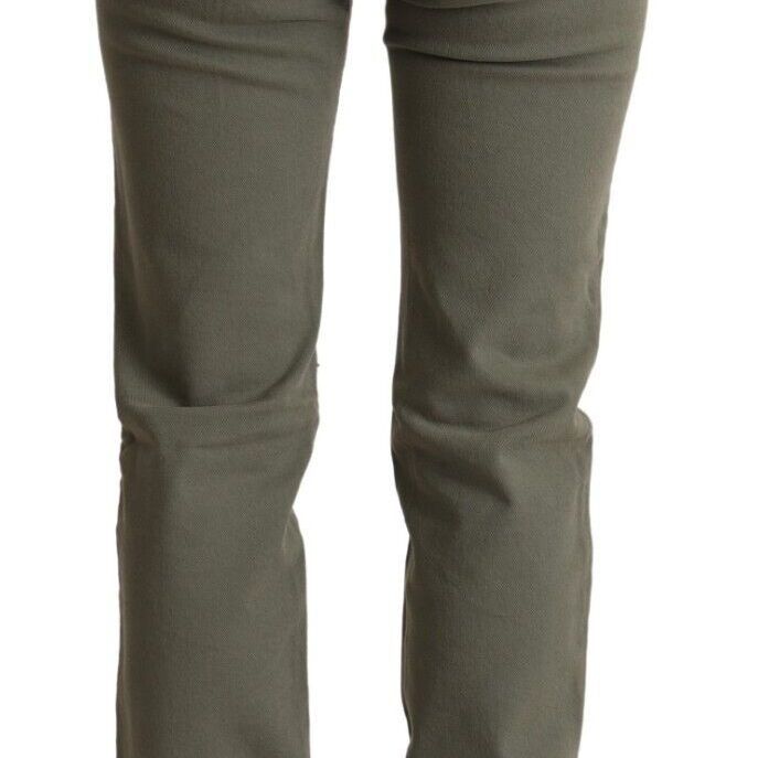 Ermanno Scervino Gray Low Waist Cotton Skinny Denim Trouser Jeans