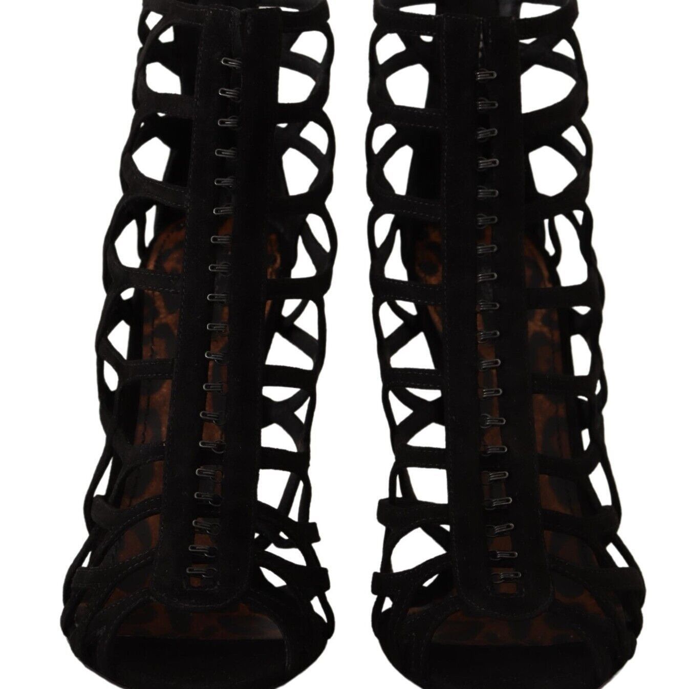 Dolce & Gabbana Black Suede Stiletto Heels Bette Sandals Shoes