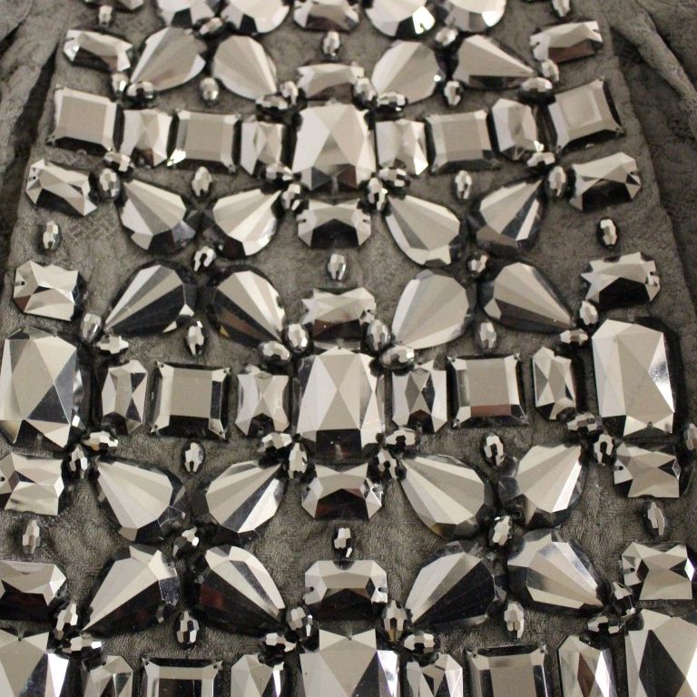 Dolce & Gabbana Black Crystal Handmade Above Knee Skirt