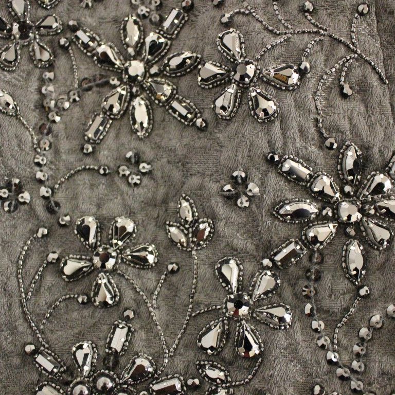 Dolce & Gabbana Black Crystal Handmade Above Knee Skirt