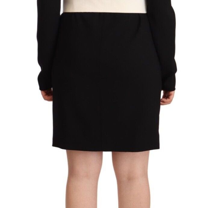 Givenchy Black Wool Long Sleeves Belted Mini Sheath Dress