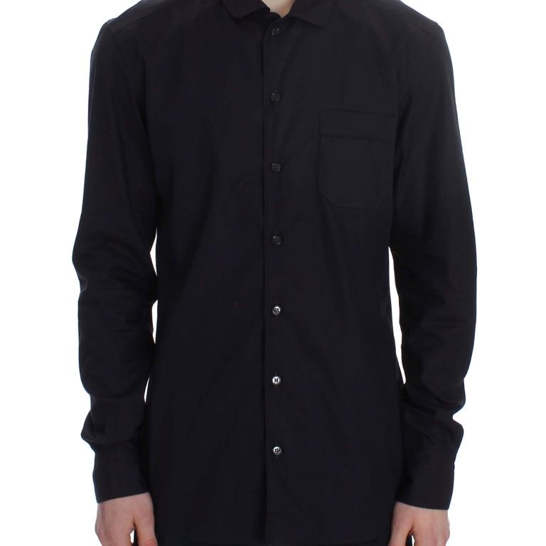 Dolce & Gabbana Purple Striped Cotton Pajama Lounge Shirt