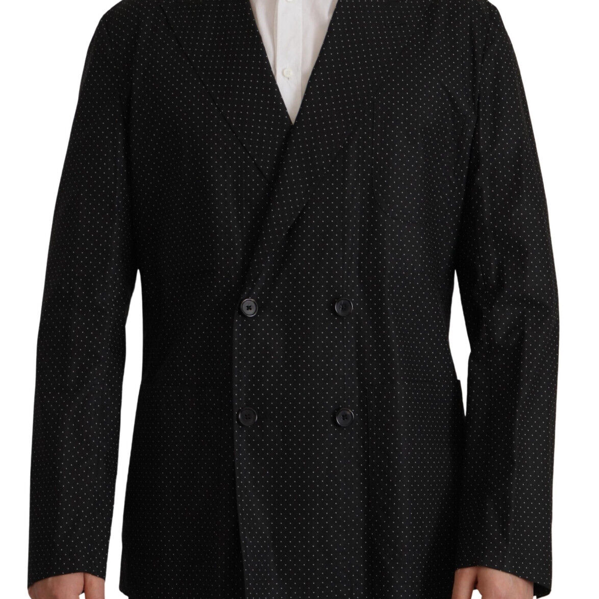 Dolce & Gabbana Black Polka Dotted Cotton Blazer Jacket