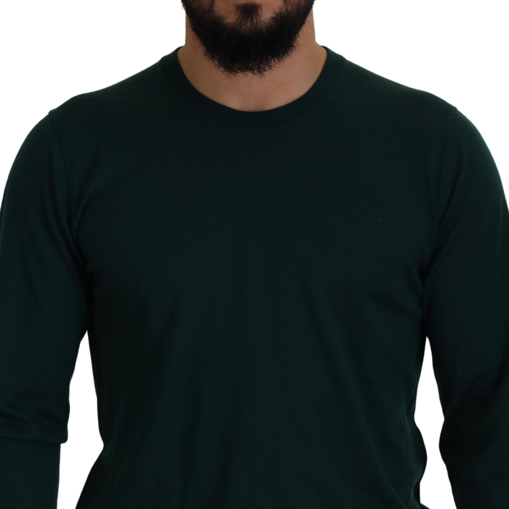 Dolce & Gabbana Green Cashmere Crewneck Pullover Sweater