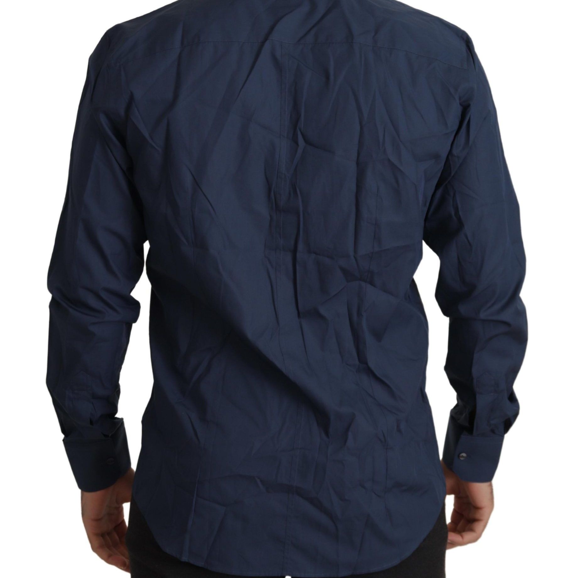 Dolce & Gabbana Blue Cotton MARTINI Slim Fit Dress Shirt