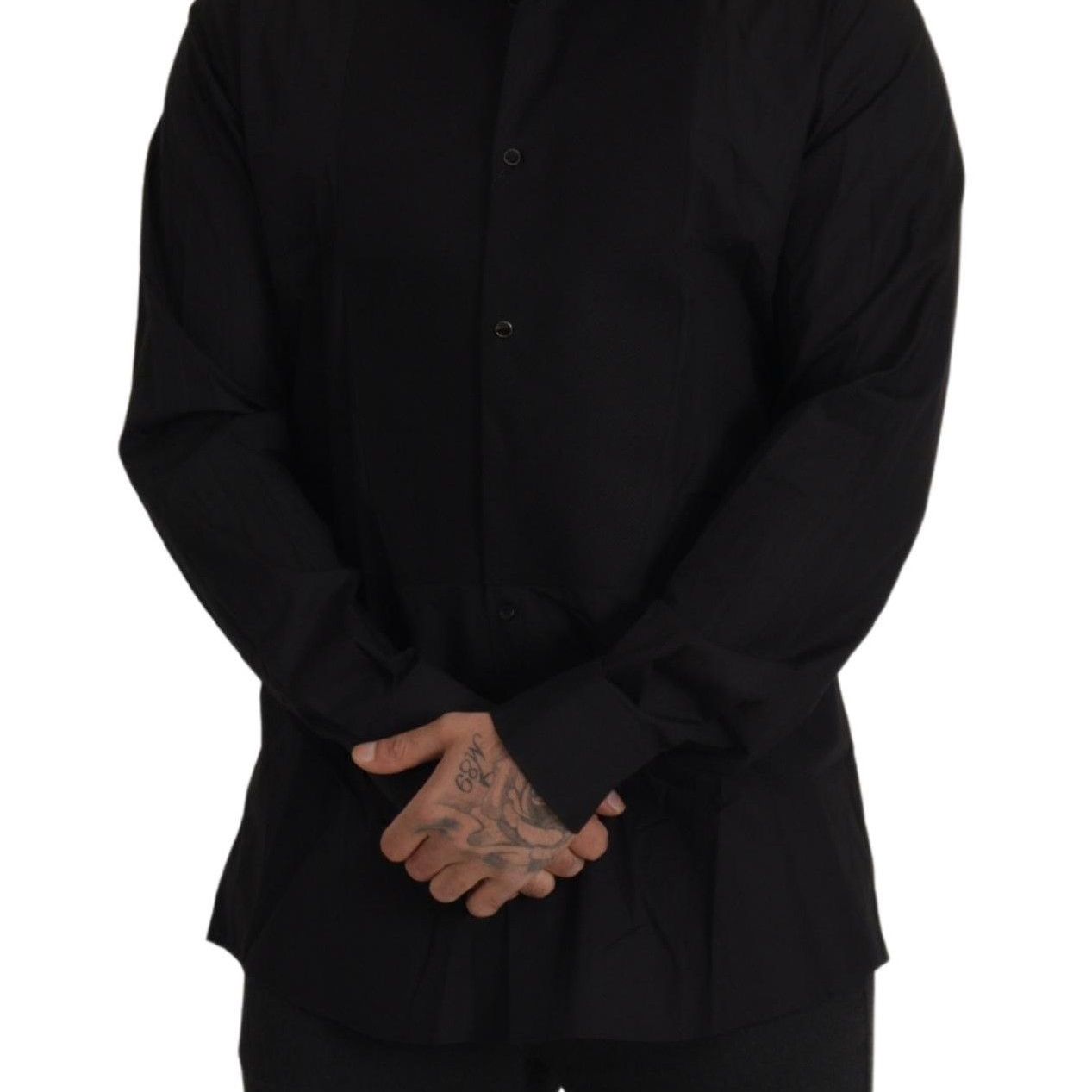Dolce & Gabbana Black GOLD Slim Fit Tuxedo Dress Shirt