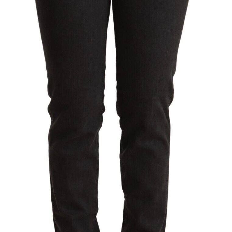 Ermanno Scervino Black Low Waist Skinny Denim Cotton Jeans