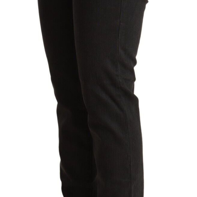 Ermanno Scervino Black Low Waist Skinny Denim Cotton Jeans