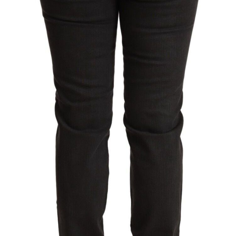 Ermanno Scervino Black Low Waist Skinny Denim Cotton Jeans