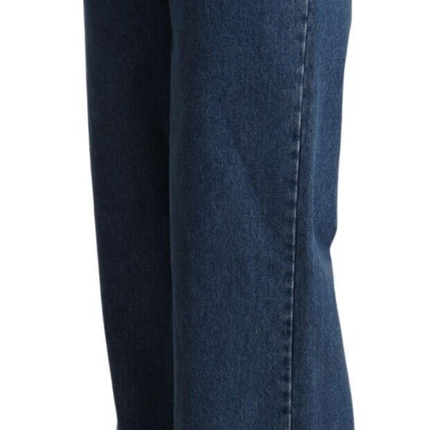 GCDS Blue Cotton High Waist Wide Leg Boot Cut Denim Jeans