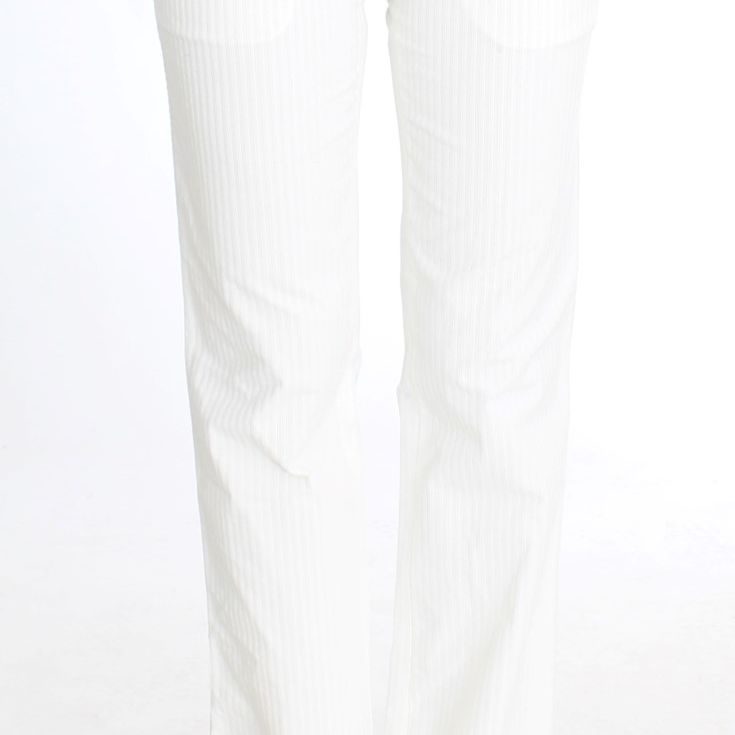 Ermanno Scervino White Striped Straight Fit Pants