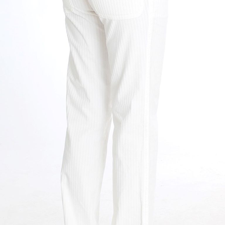 Ermanno Scervino White Striped Straight Fit Pants