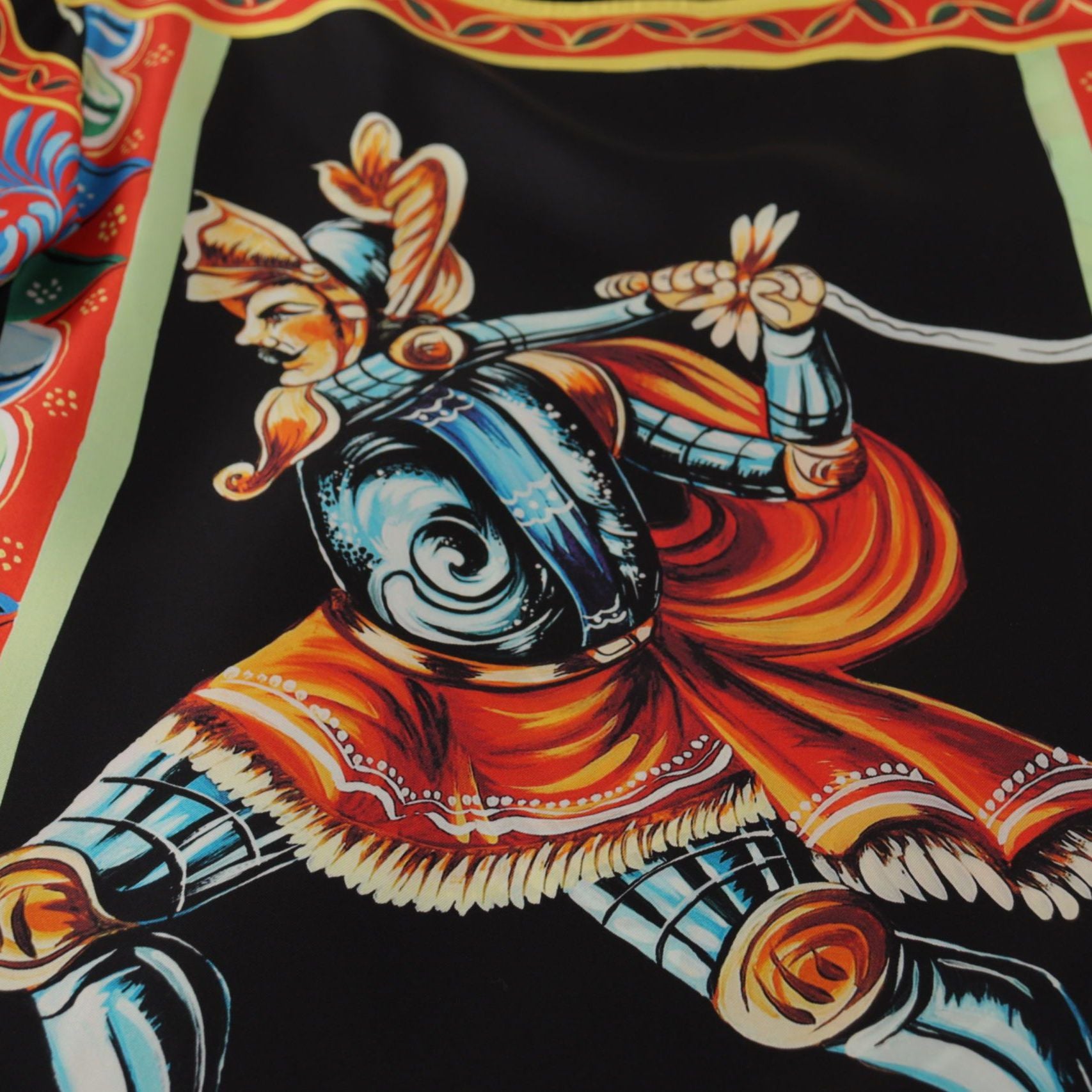 Dolce & Gabbana Multicolor Soldier Carretto Silk Top T-shirt