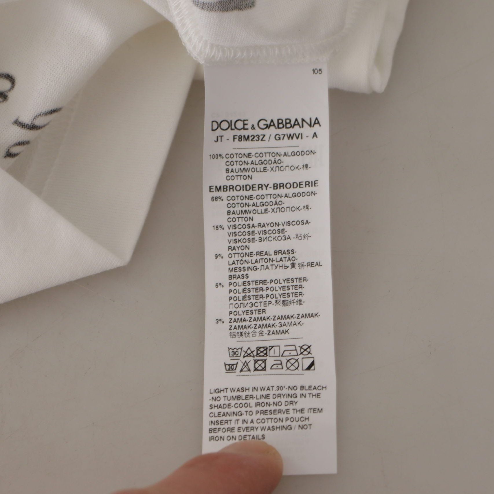 Dolce & Gabbana White Black Roses Crewneck Cotton T-shirt