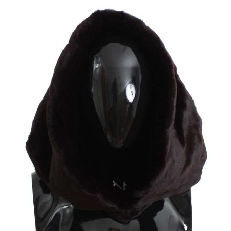 Dolce & Gabbana Purple Weasel Fur Crochet Hood Scarf Hat