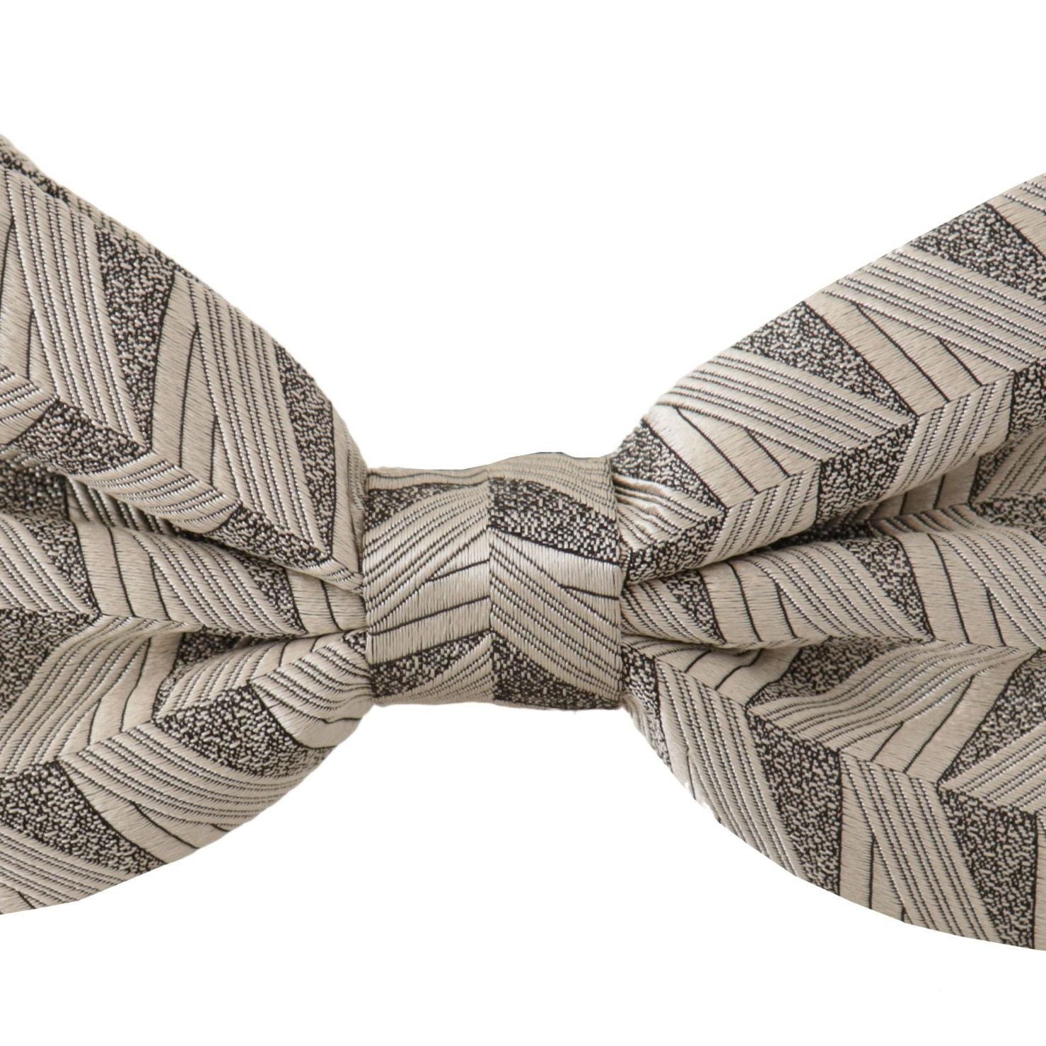 Dolce & Gabbana Gray 100% Silk Adjustable Neck Papillon Bow Tie