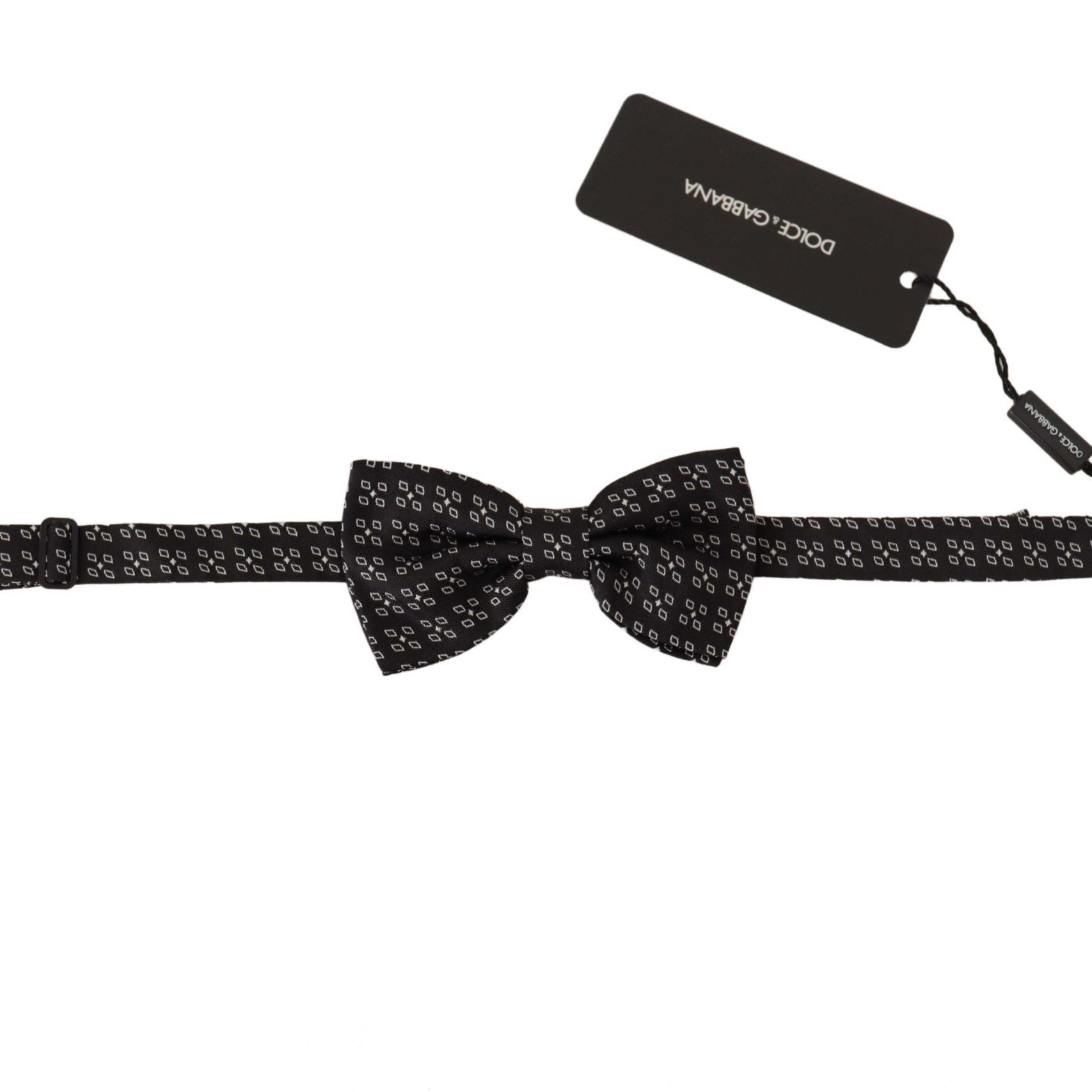 Dolce & Gabbana Black White Polka Dot 100% Silk Neck Papillon Tie