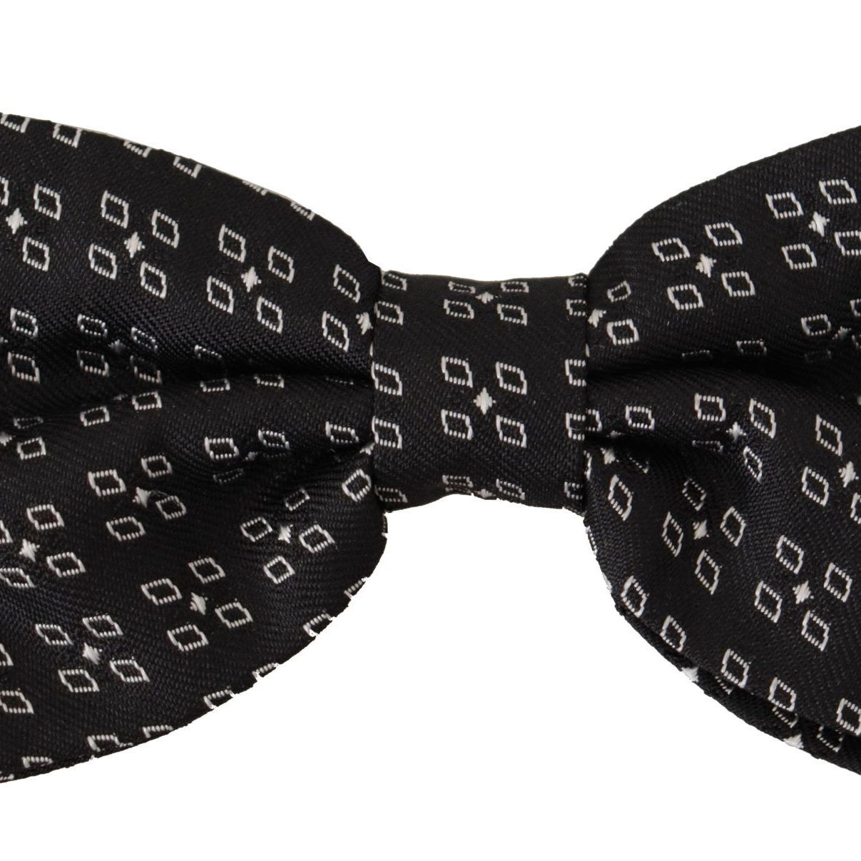 Dolce & Gabbana Black White Polka Dot 100% Silk Neck Papillon Tie