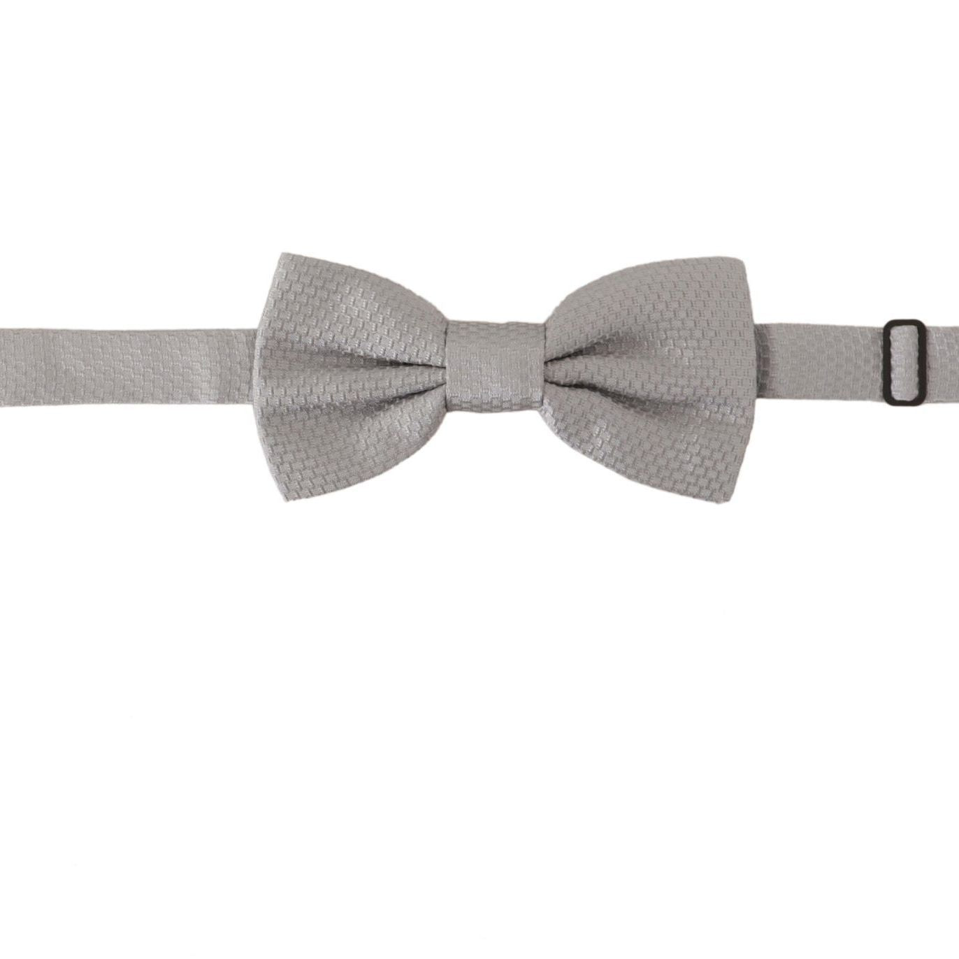 Dolce & Gabbana Gray 100% Silk Adjustable Neck Papillon Tie