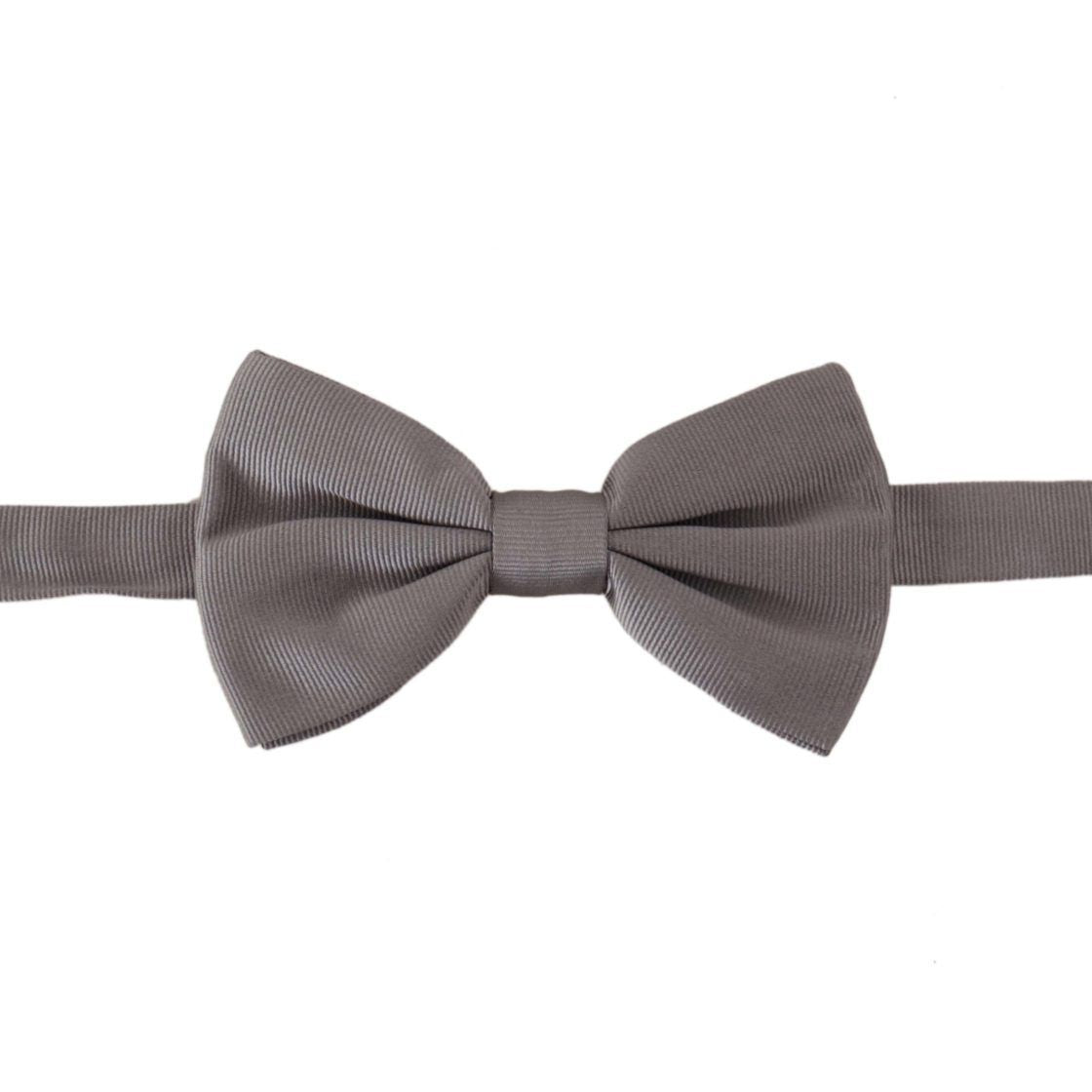 Dolce & Gabbana Gray 100% Silk Adjustable Neck Papillon Tie