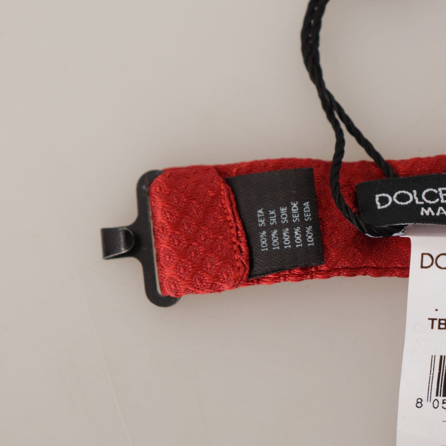Dolce & Gabbana Red 100% Silk Adjustable Neck Papillon Tie