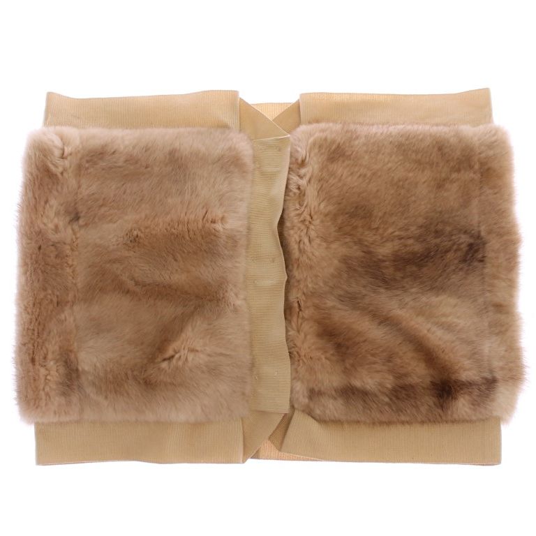 Dolce & Gabbana Beige MINK Fur Scarf Foulard Neck Wrap