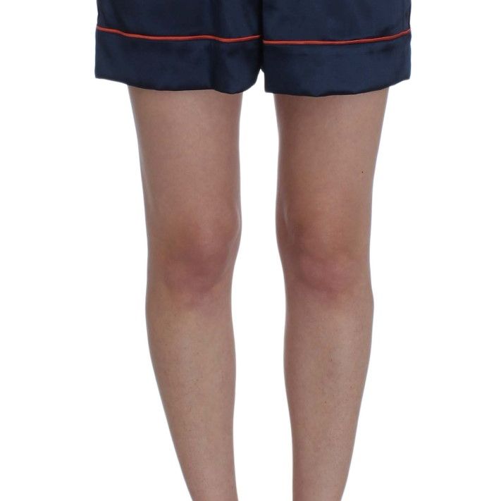 Dolce & Gabbana Blue Silk Stretch Sleepwear Shorts