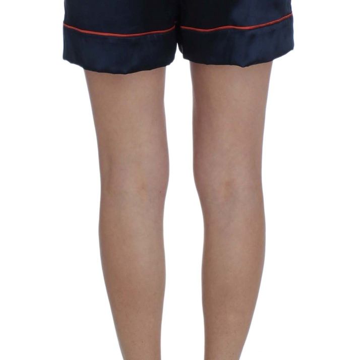 Dolce & Gabbana Blue Silk Stretch Sleepwear Shorts
