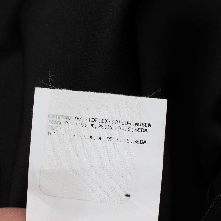Karl Lagerfeld Gray Black Silk Blouse Top