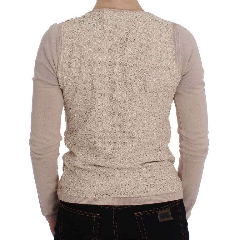 PINK MEMORIES Pink Floral Lace Wrap Sweater