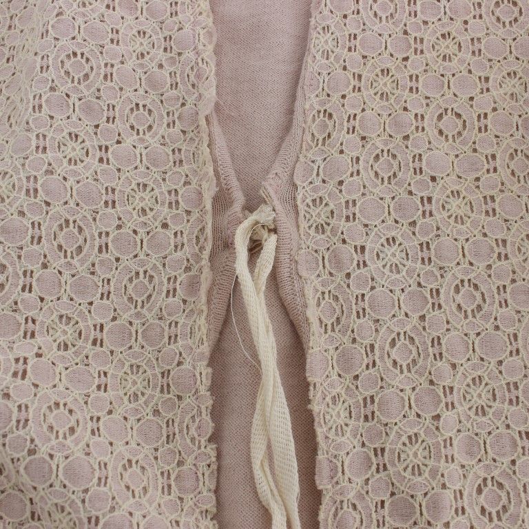 PINK MEMORIES Pink Floral Lace Wrap Sweater