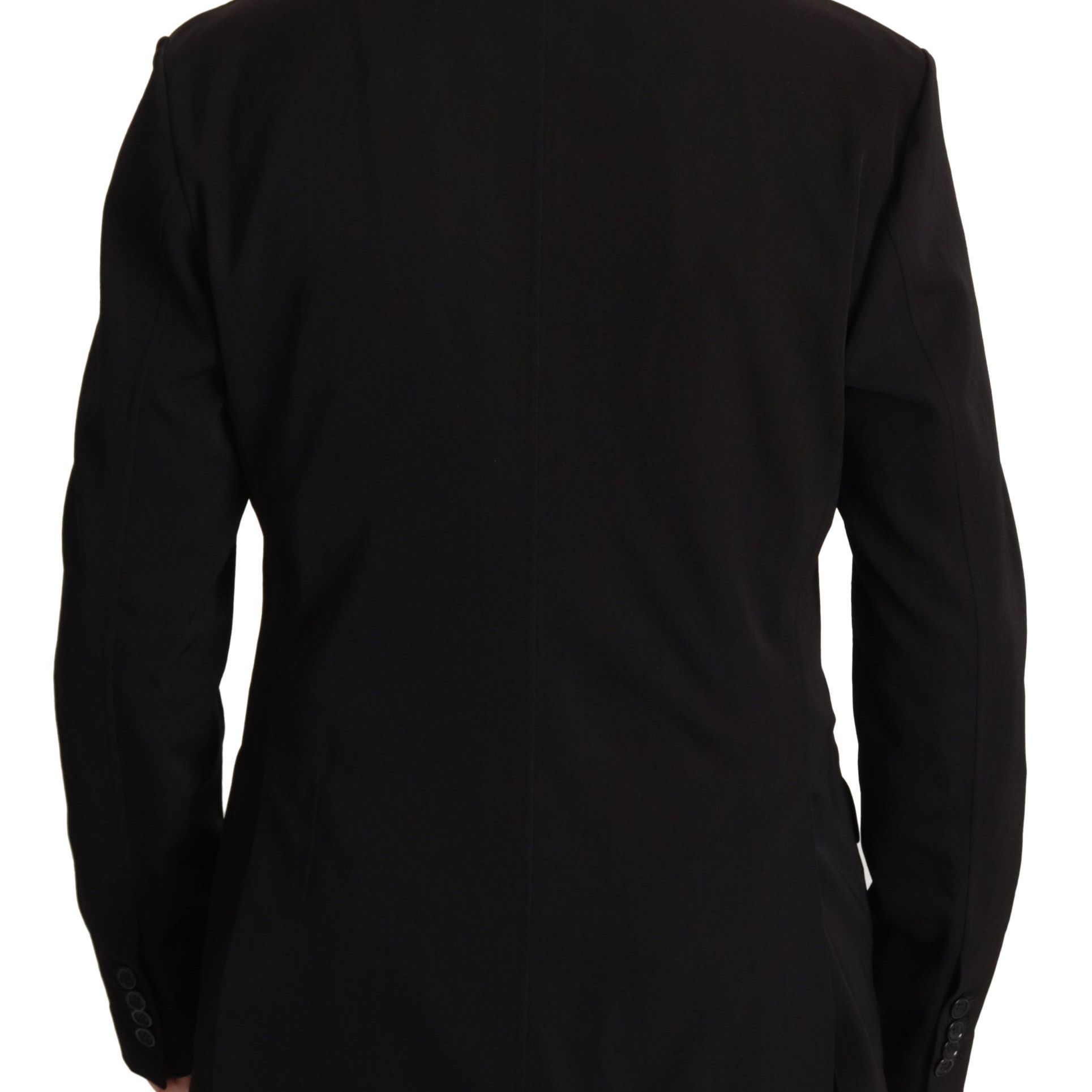 Dolce & Gabbana Black Wool Single Breasted Coat Blazer