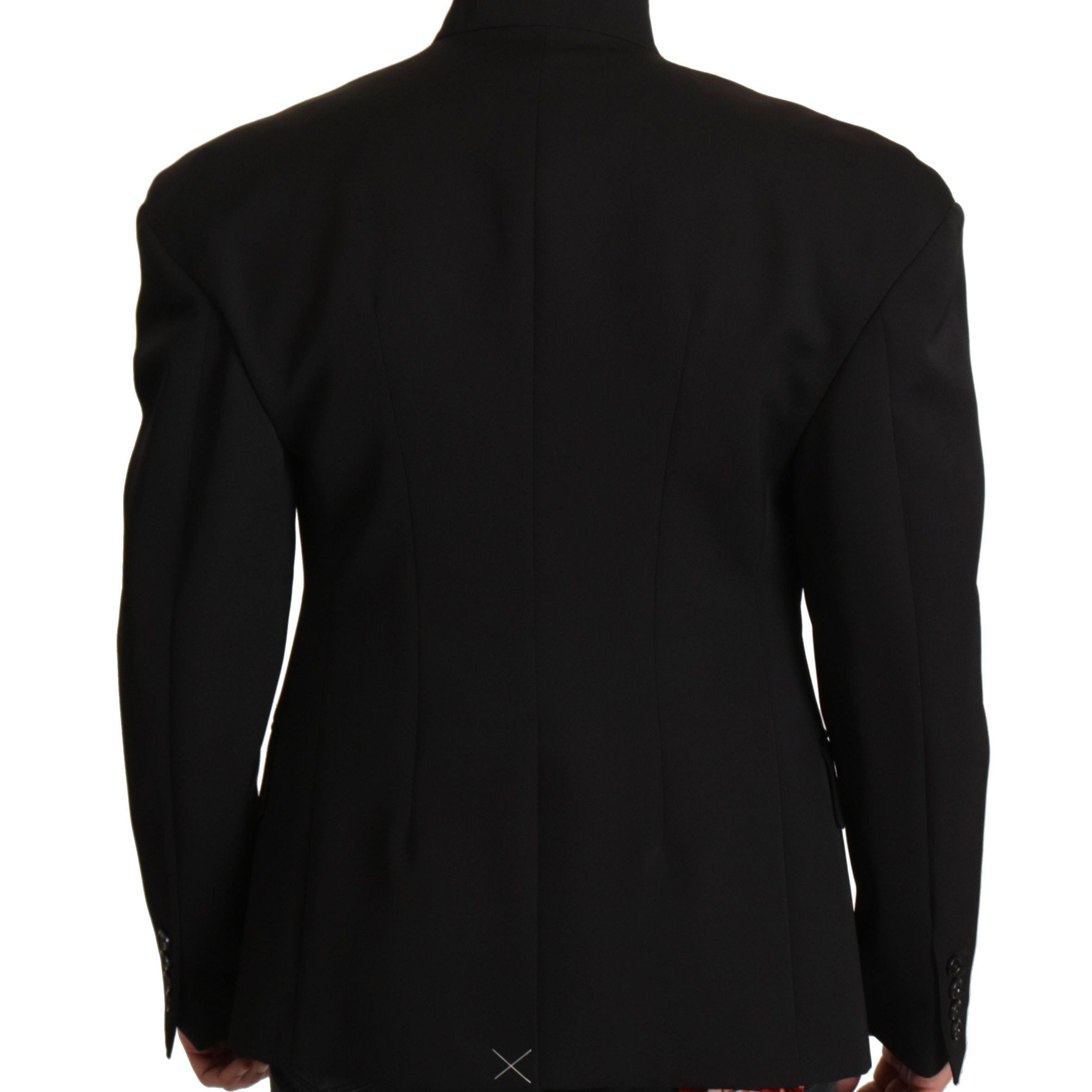 Dolce & Gabbana Black Wool Single Breasted Jacket Blazer