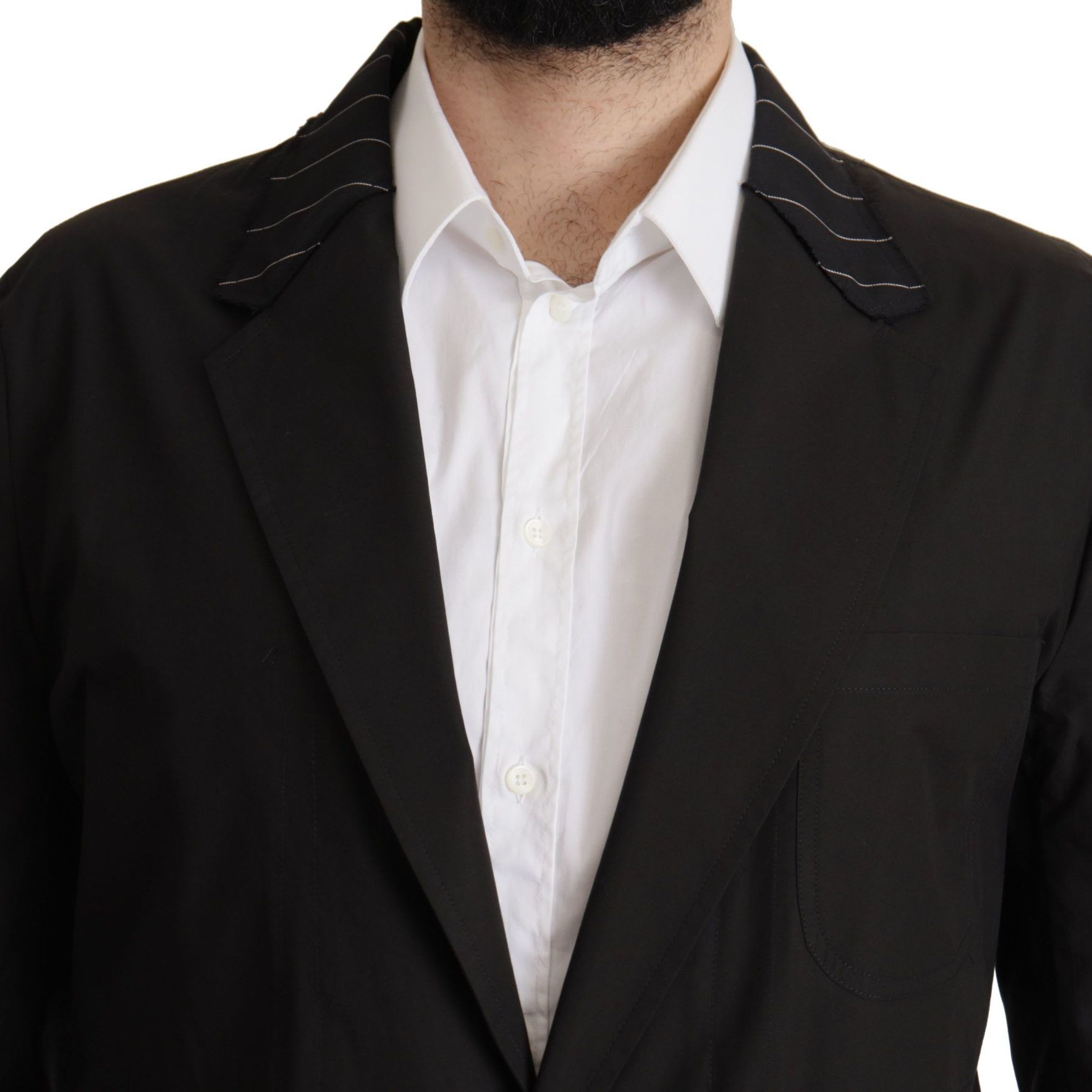 Dolce & Gabbana Black Cotton Single Breasted Blazer Jacket