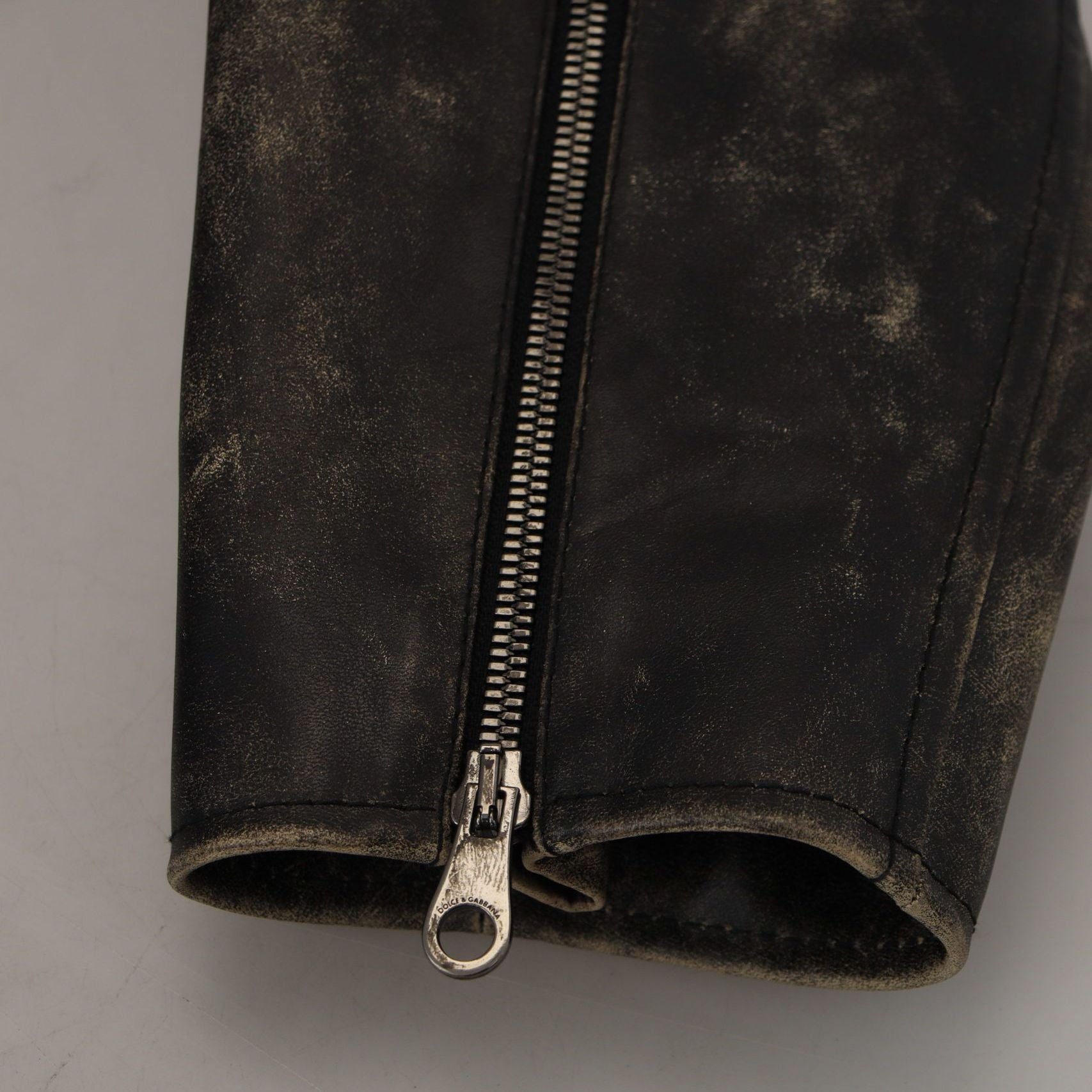 Dolce & Gabbana Black Houndstooth Polyester Bomber Jacket