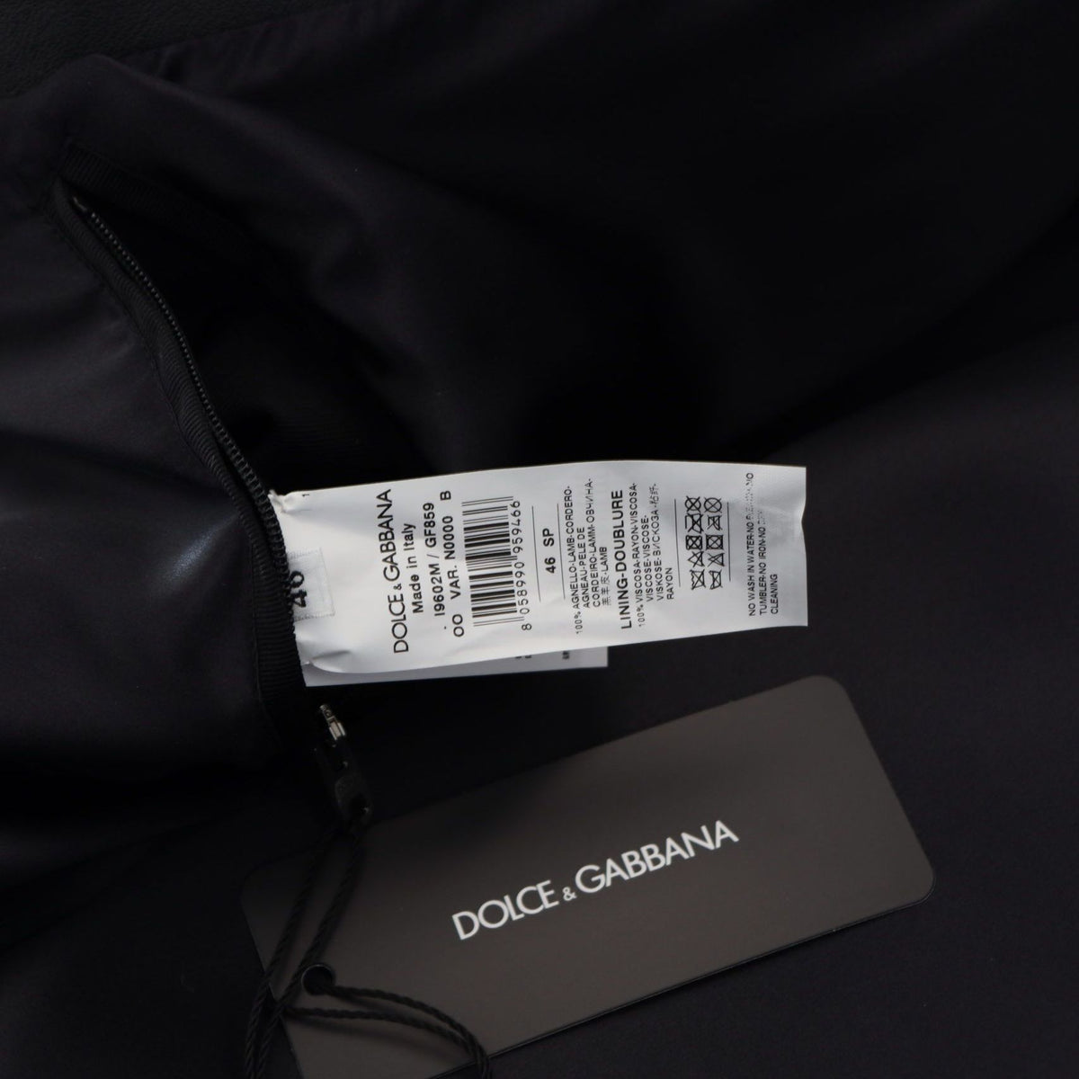 Dolce & Gabbana Black Leather Biker Coat Zipper Jacket