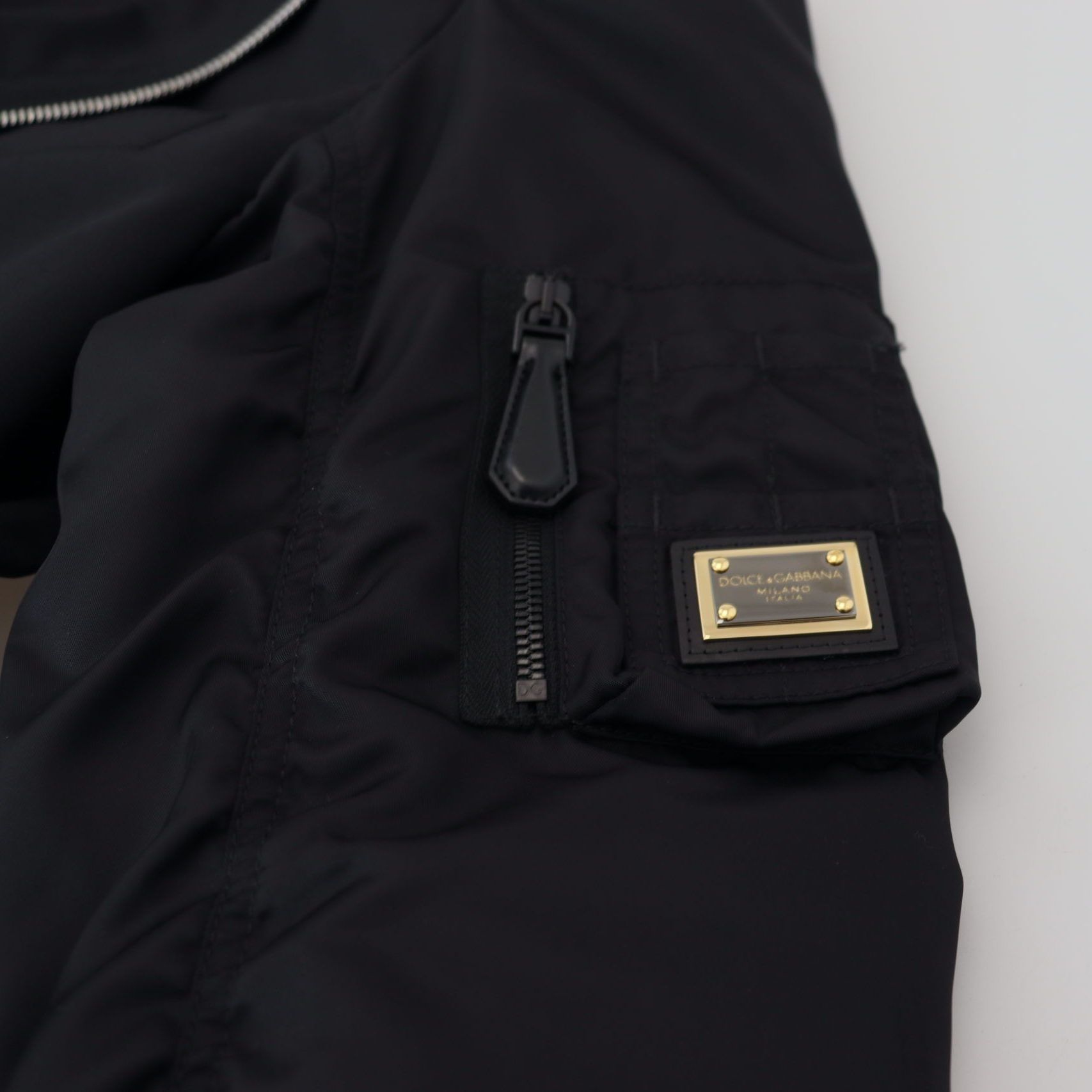 Dolce & Gabbana Black Wool Full Zip Long Sleeves Jacket