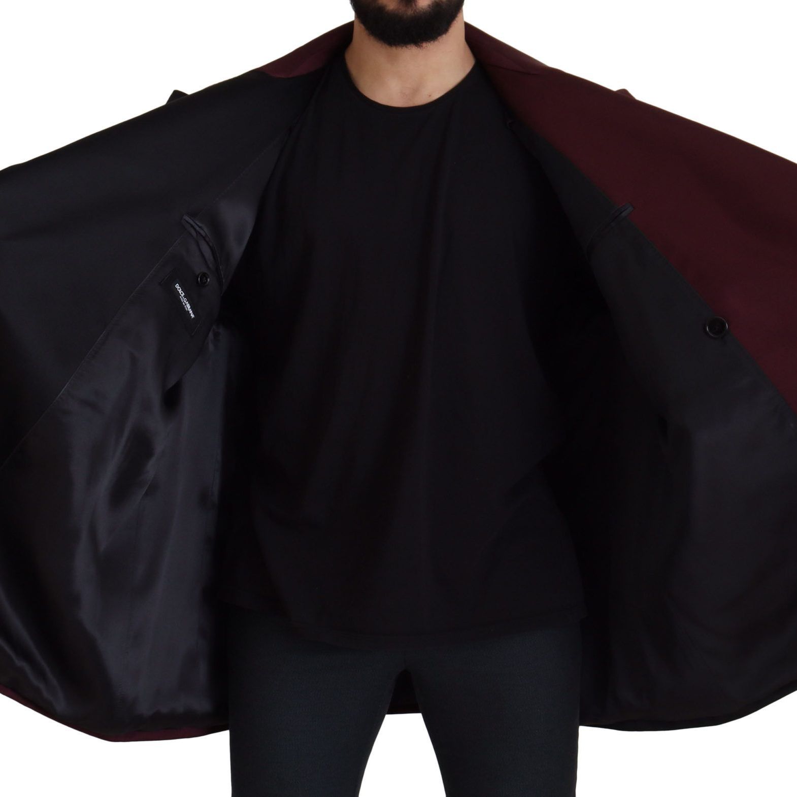 Dolce & Gabbana Bordeaux Polyester Double Breasted Jacket