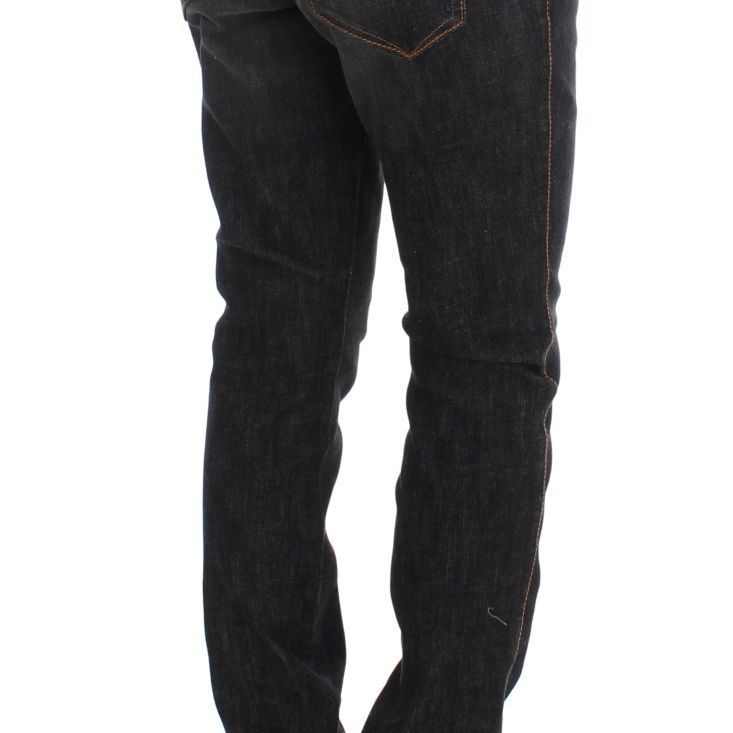 Ermanno Scervino Gray Cotton Slim Fit Denim Jeans