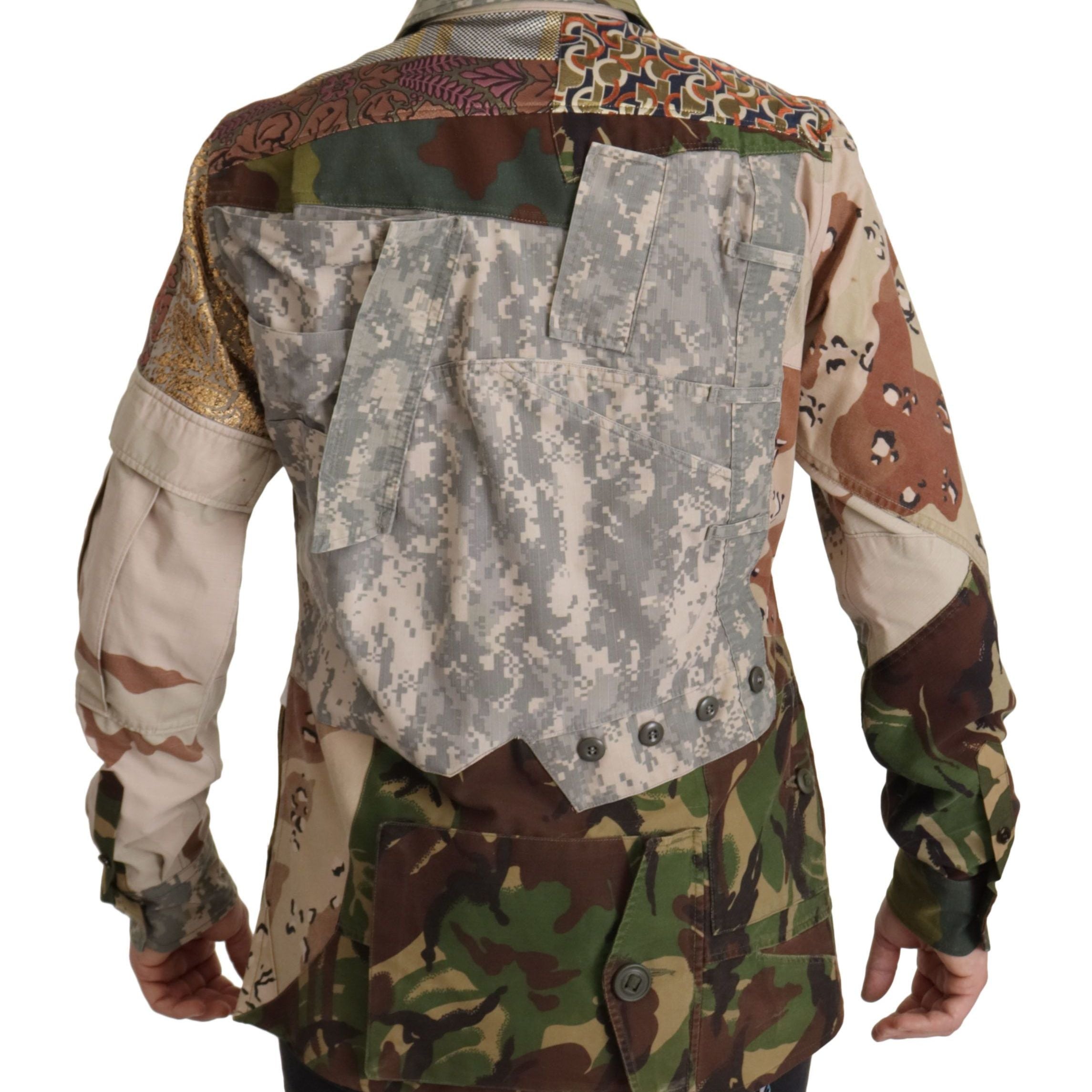 Dolce & Gabbana Multicolor Button Down Patchwork Shirt