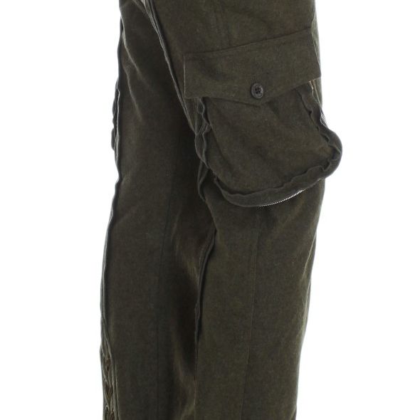 Ermanno Scervino Green Wool Blend Loose Fit Cargo Pants