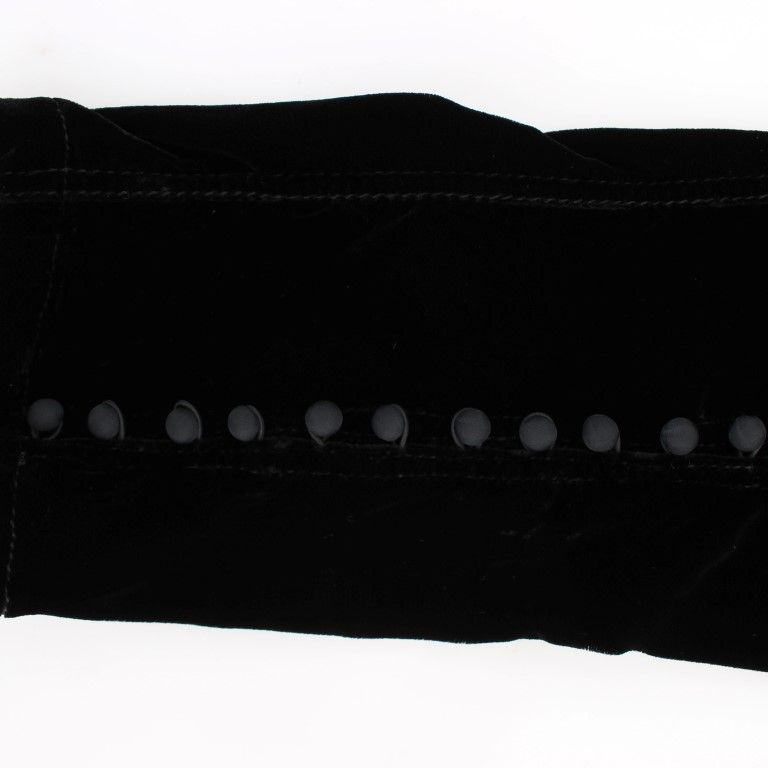 Ermanno Scervino Black Viscose Blend Velvet Slim Fit Pants
