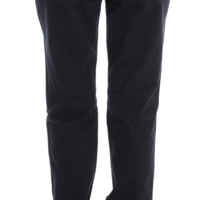 Ermanno Scervino Blue Cotton Blend Casual Fit Pants