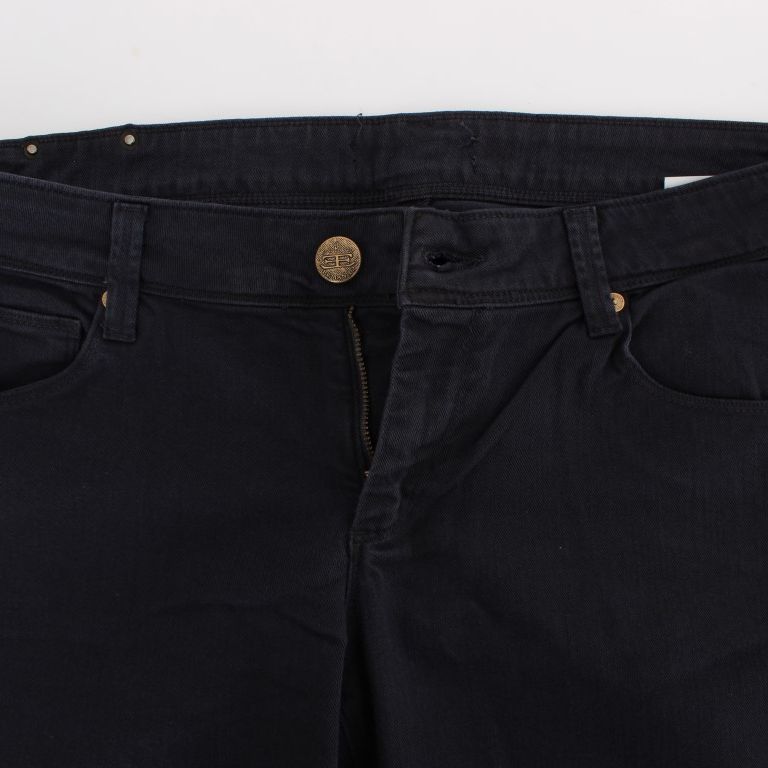 Ermanno Scervino Blue Cotton Blend Casual Fit Pants