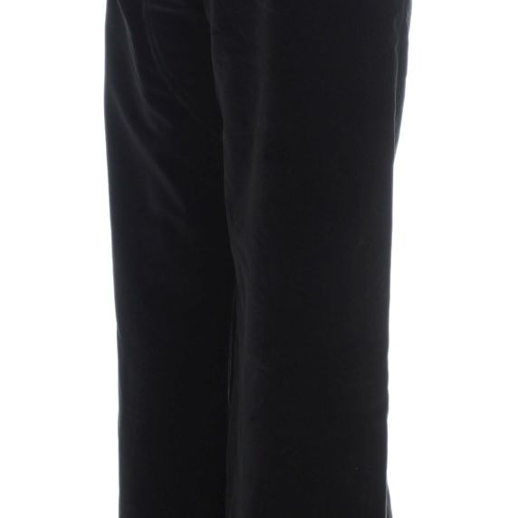 Ermanno Scervino Black Velvet Cotton Straight Legs Pants